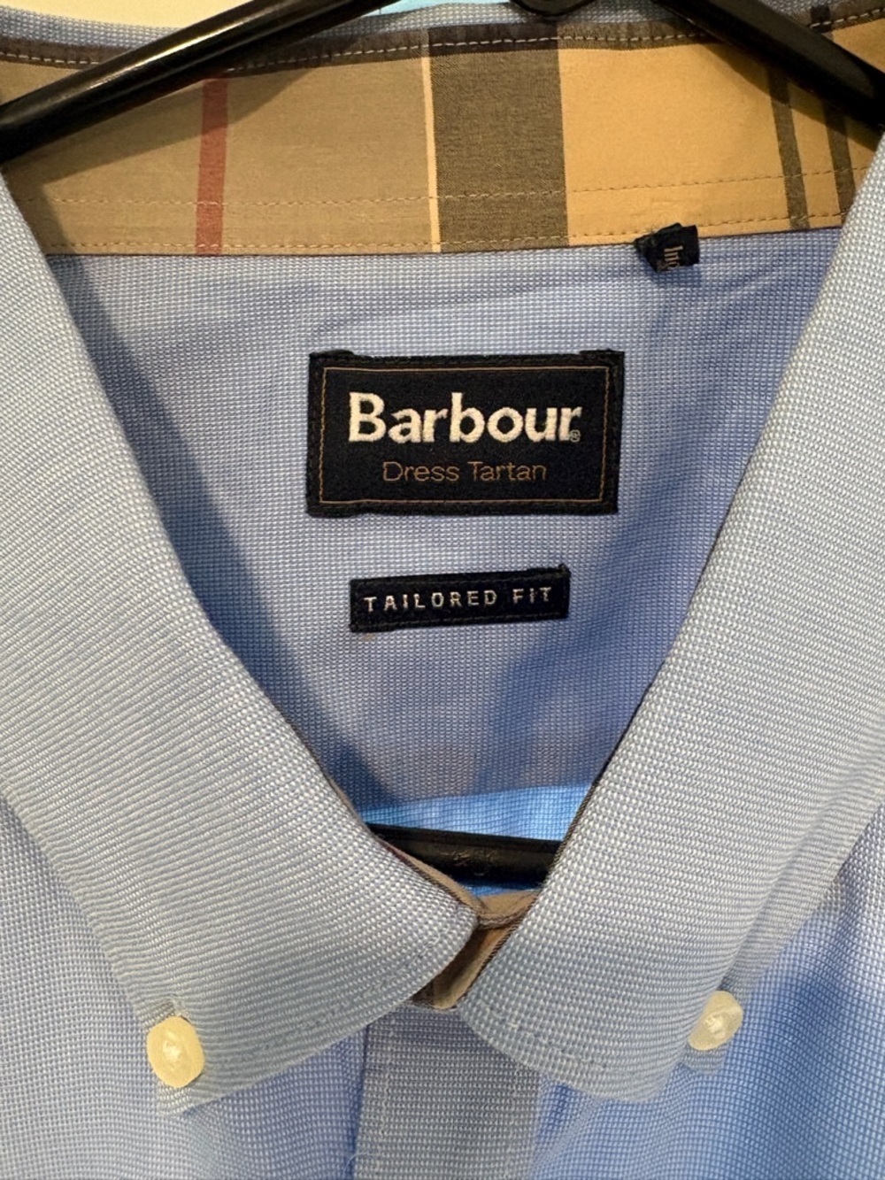 Men’s Barbour dress tartan, tailored fit, short sleeve button down, Size XL - Picture 2 of 9